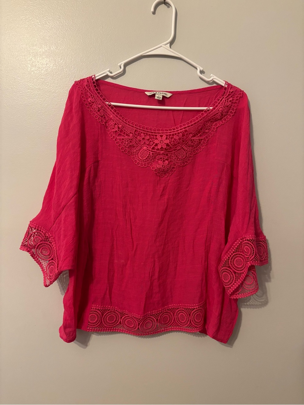 Large vibrant pink Zac & Rachel women's lightweight blouse